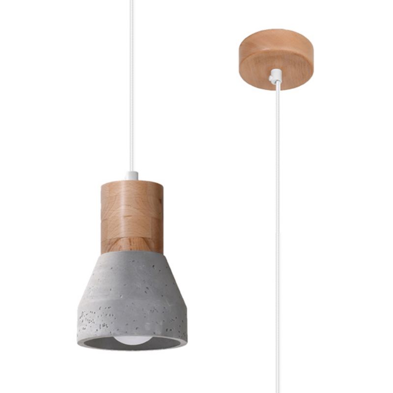Lampa wisząca Sollux Lighting QUBIC szara 1 szt.