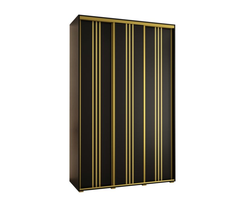 Szafa przesuwna Abiks DAVOS 6 wysoka szer.150cm gł.60cm czarny/czarny/złoty 1szt.