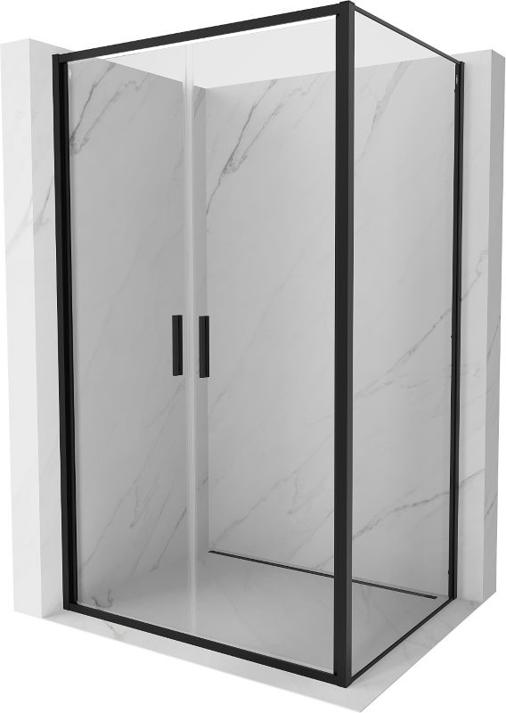 Kabina prysznicowa Mexen Exo uchylna 100 x 75 cm transparent czarna 1 szt.