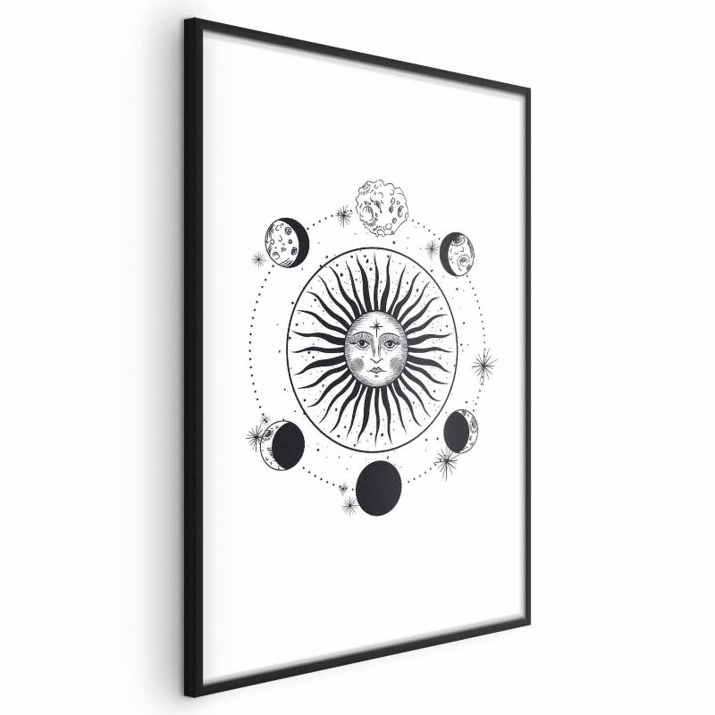 Plakat Artgeist Fazy księżyca 40x60 cm z ramą czarną 1 szt