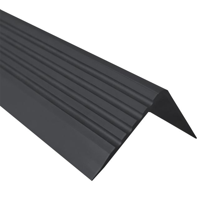 Profil schodowy PCV 52x40mm, QUEST, antypoślizgowy nosek schodowy, RGP, czarny, 1.5m