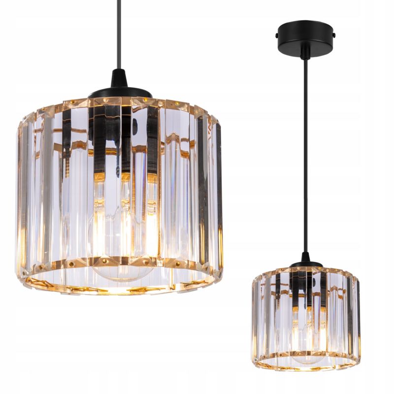 Lampa sufitowa wisząca Light Home LH Holdi 1x E27 60W klosz złoty szkło 1szt.