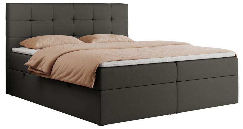 Łóżko kontynentalne MKS Meble CENTOS 160x200 H4 Ciemnoszary ecoskóra 1szt.