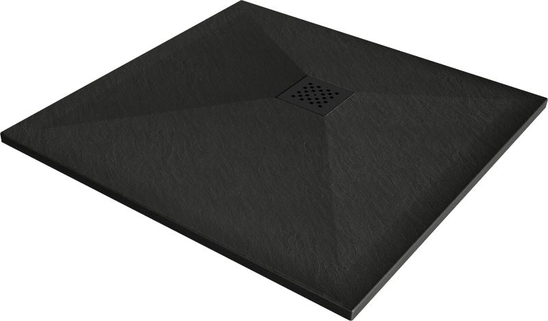 Brodzik kwadratowy Mexen Stone+ czarny 100x100 cm 44701010-B 1 szt.