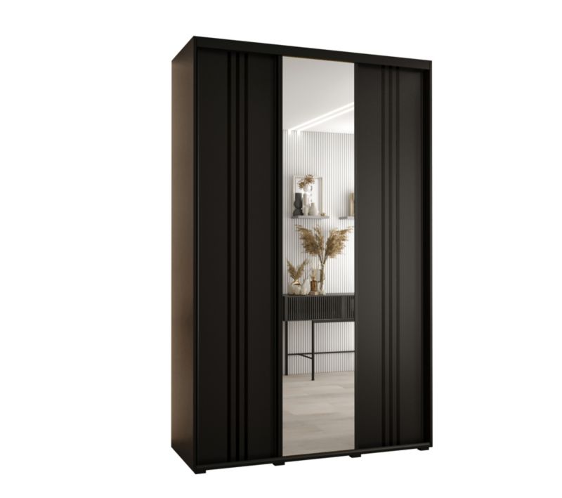 Szafa przesuwna Abiks DAVOS 7 wysoka szer.150cm gł.60cm czarny/czarny/czarny 1szt.