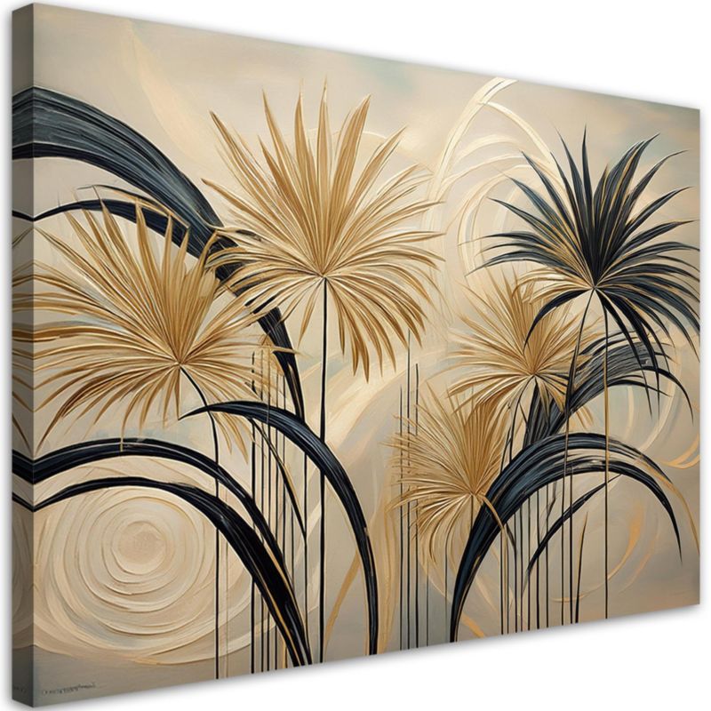 Obraz do salonu Feeby Złote Liście Rośliny 120x80 cm 1szt