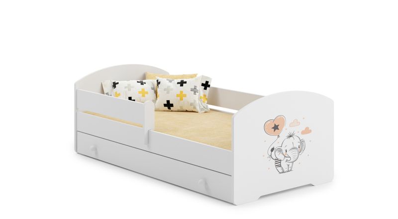 Łożko dziecięce Kobi LUK z szufladą i barierką 160x80 Kobi Słonik 1 szt.