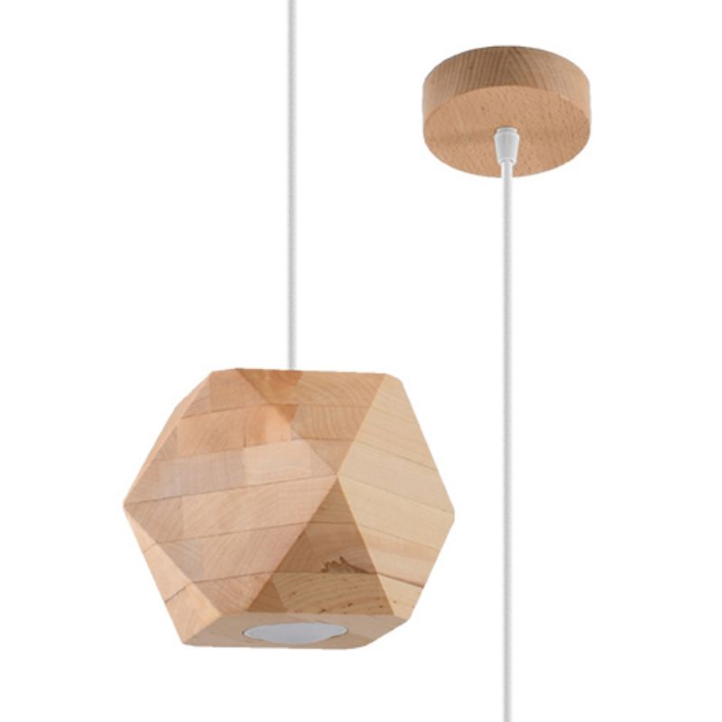 Lampa wisząca Sollux Lighting WOODY naturalne drewno 1 szt.