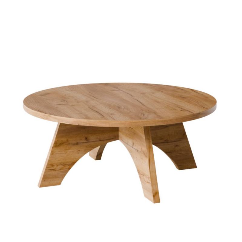 Stolik kawowy KOLM okrągły fi 90 cm YUKO Dąb Craft 1szt.