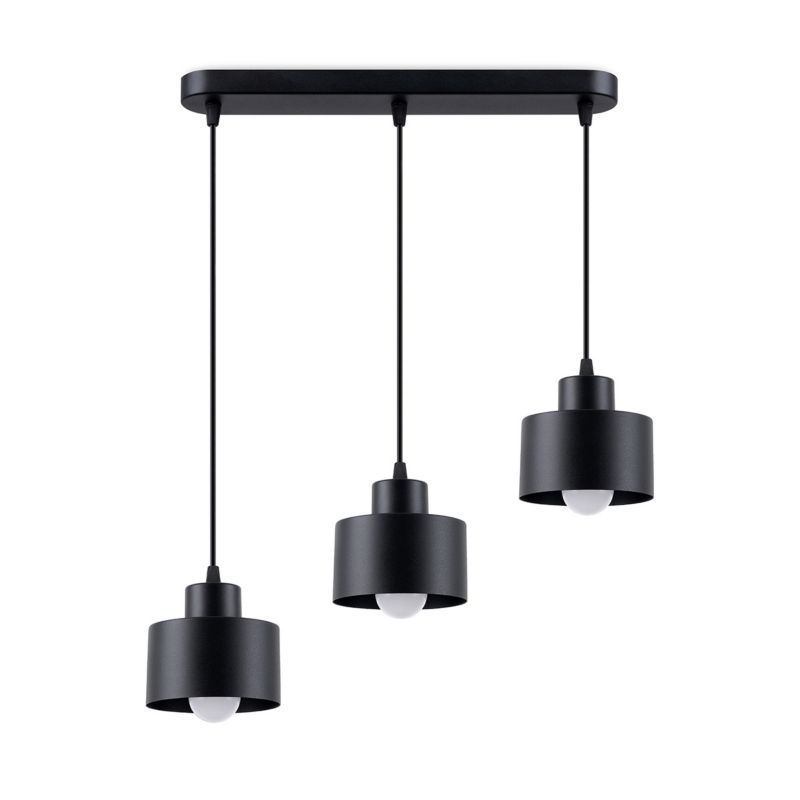 Lampa wisząca Sollux Lighting SAVAR 3 czarna 1 szt.