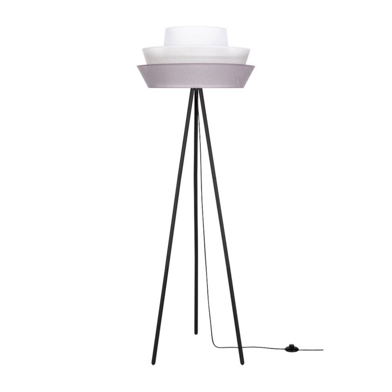 Lampa Podłogowa SPOT Light 1xE27 Max.40W Połączenie Czarnej Podstawy z Grafitowo Szaro Białym Abażurem, 1 szt.
