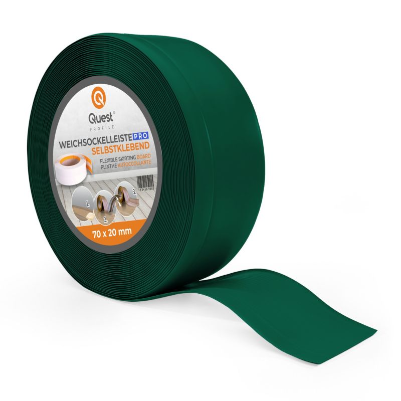 Listwa przypodłogowa PCV 70x20mm, QUEST, elastyczna, miękka listwa podłogowa, cokołowa, zielony, 5m