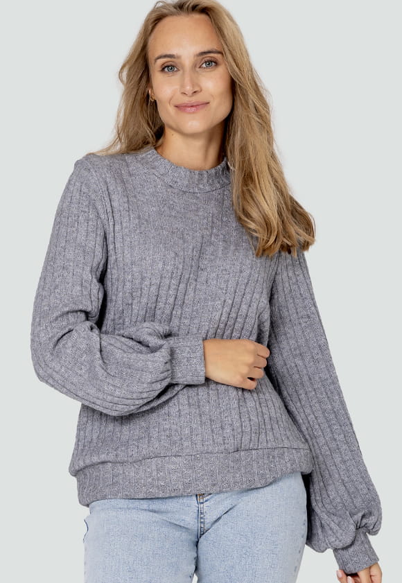 Lillow - Wiskozowy SWETER PEARL - szary - Materiał wiskoza - Uszyto w Polsce