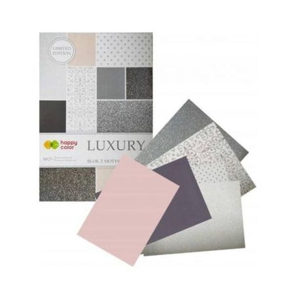 Blok effect LUXURY silver, 20x29cm, 150-230g/m2, 10 ark, Happy Color