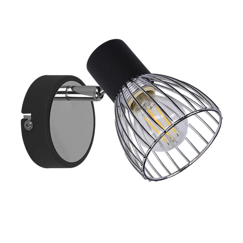 Lampa ścienna kinkiet 1X40W E14 czarny + chrom MODO