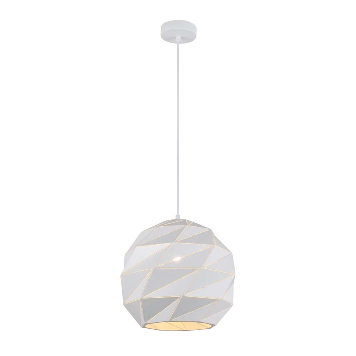 Italux Lampa wisząca PALERMO śr. 30 cm biała 1x40W E27