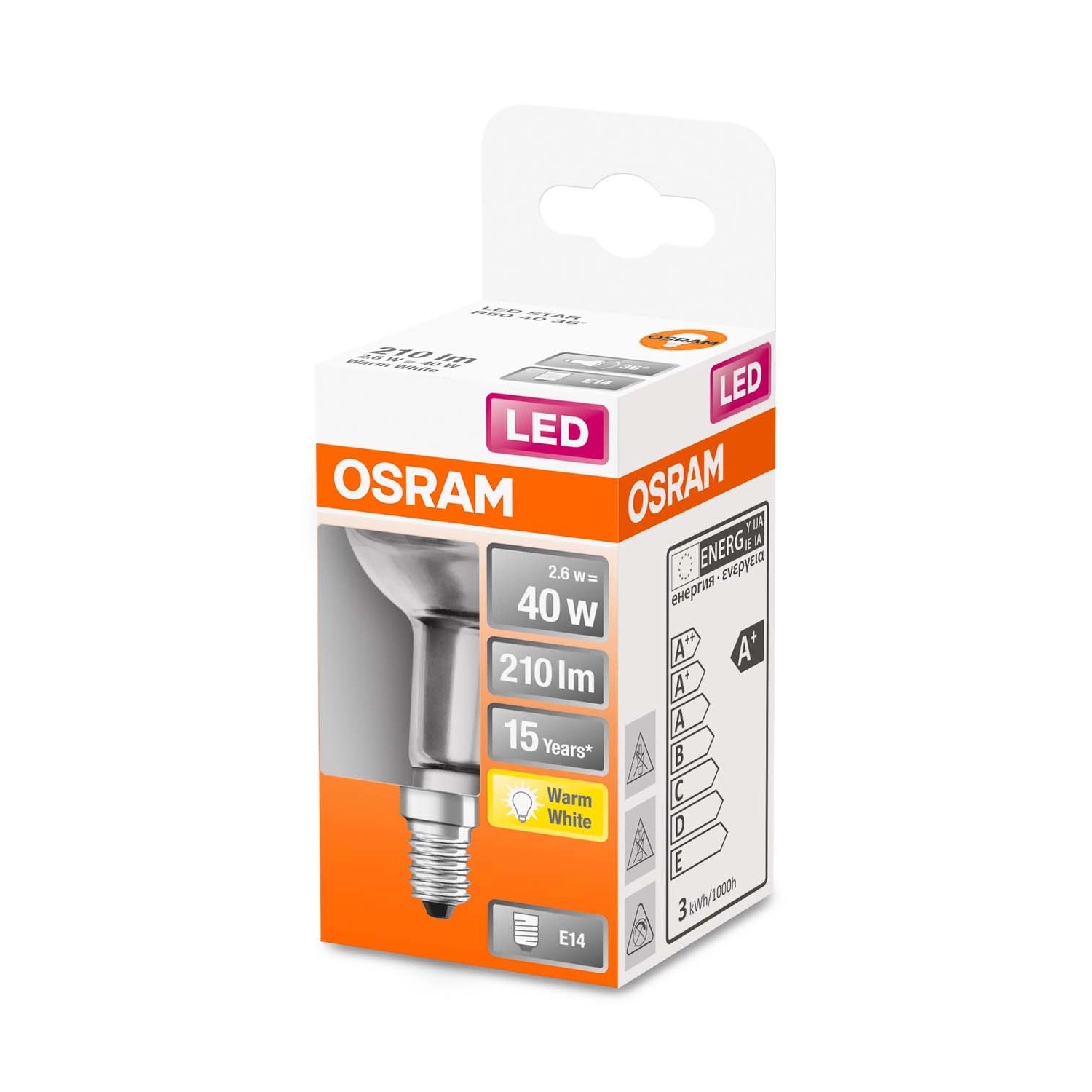 Osram Żarówka LED STAR R50 40 GL 2,6W E14 210 lm 2700K