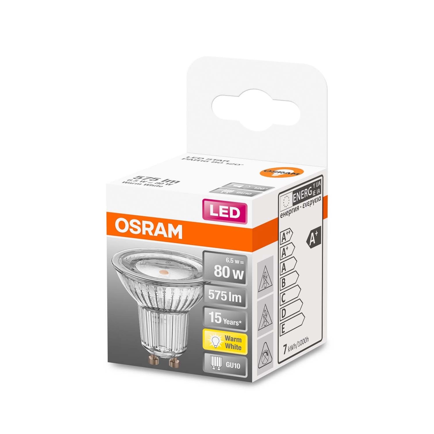 Osram Żarowka LED PAR16 80 120 st. 6,5W GU10 570 lm 2700K