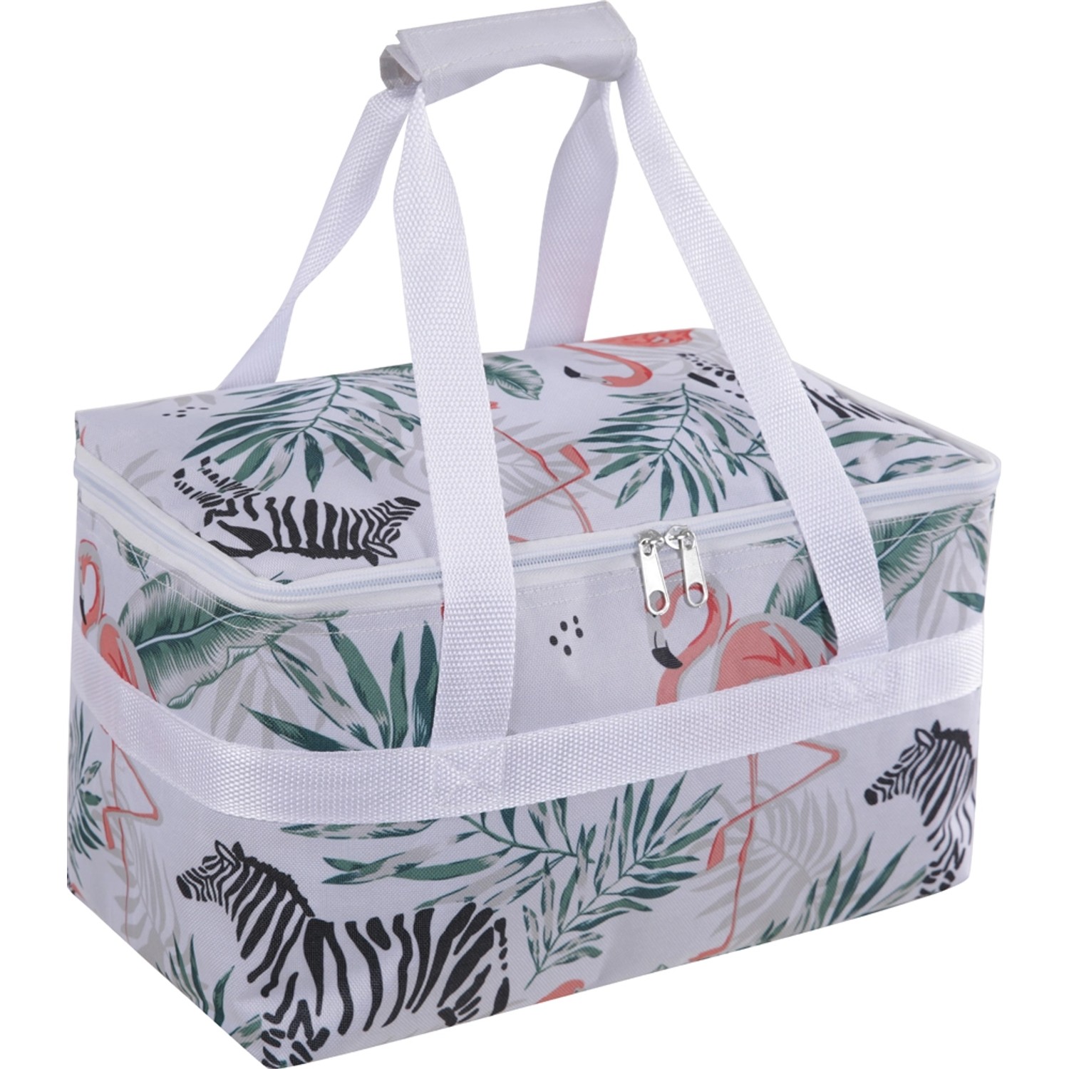 Torba chłodząca różowo-biała 33 x 21 x 21