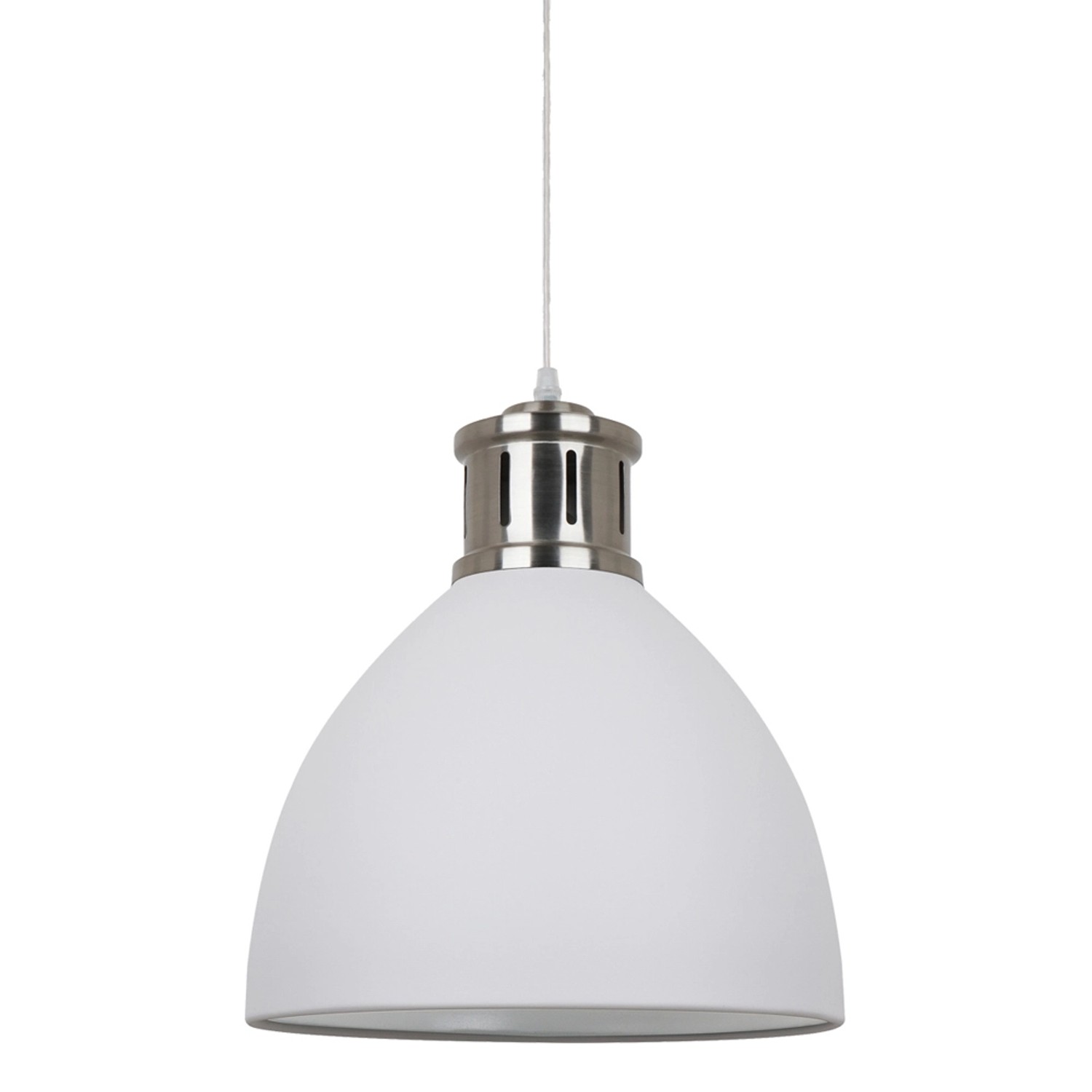 Italux Lampa wisząca LOLA nikiel biała 1x60W E27