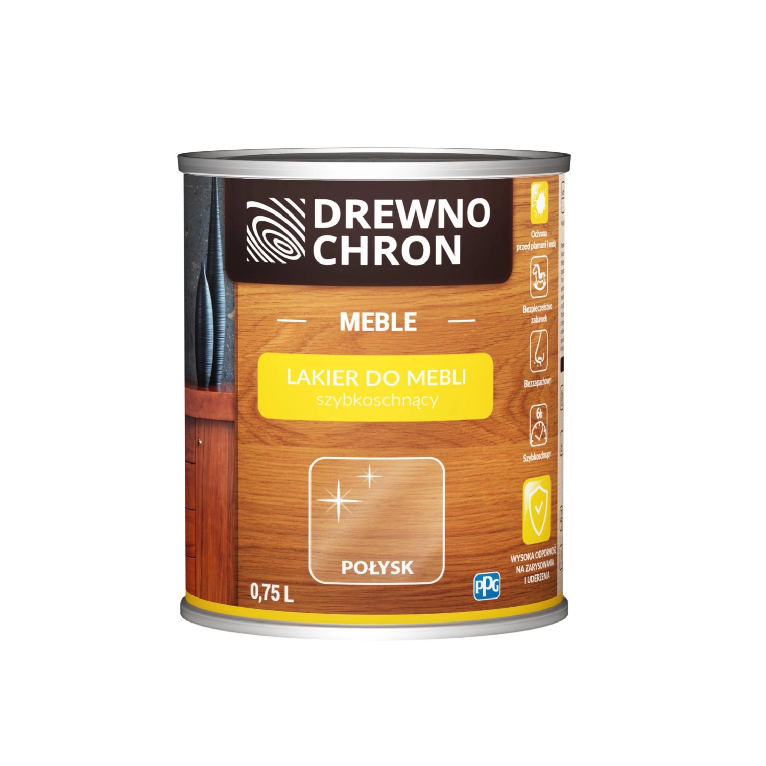 Drewnochron Lakier do mebli połysk 0,75L