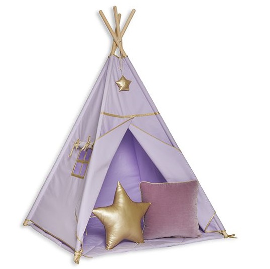 Namiot Tipi + Mata + Poduszki Lilac - wariant do wyboru FM - Tipi