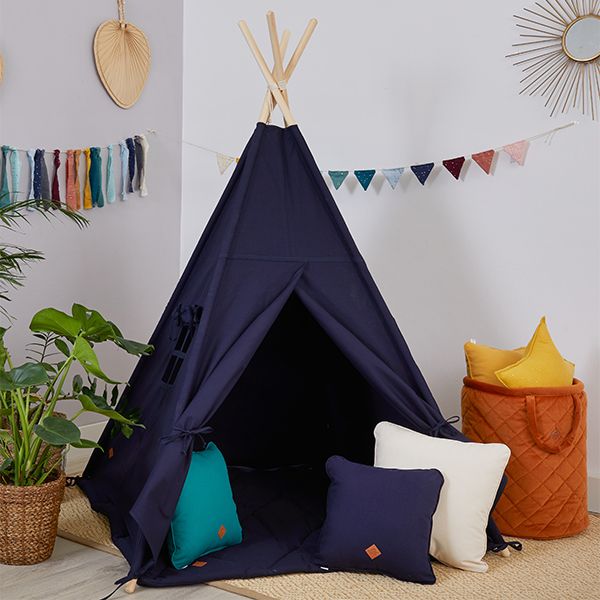 Namiot Tipi + Mata + Poduszki Navy Blue - wariant do wyboru FM - Tipi + mata
