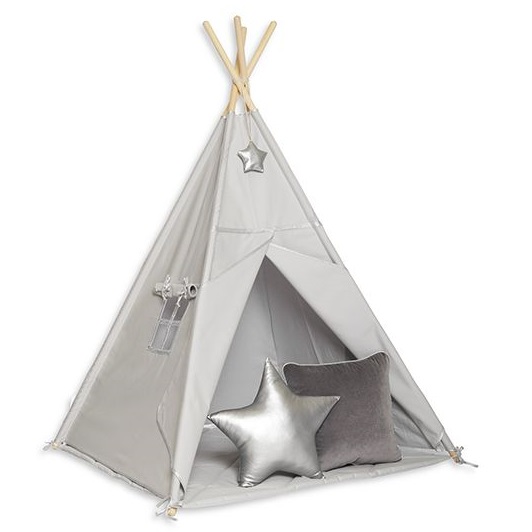 Namiot Tipi + Mata + Poduszki Silver Grey - wariant do wyboru FM - Tipi