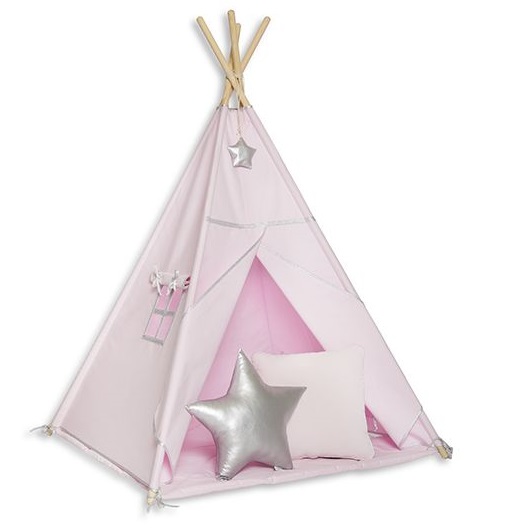 Namiot Tipi + Mata + Poduszki Silver Pink - wariant do wyboru FM - Tipi + mata