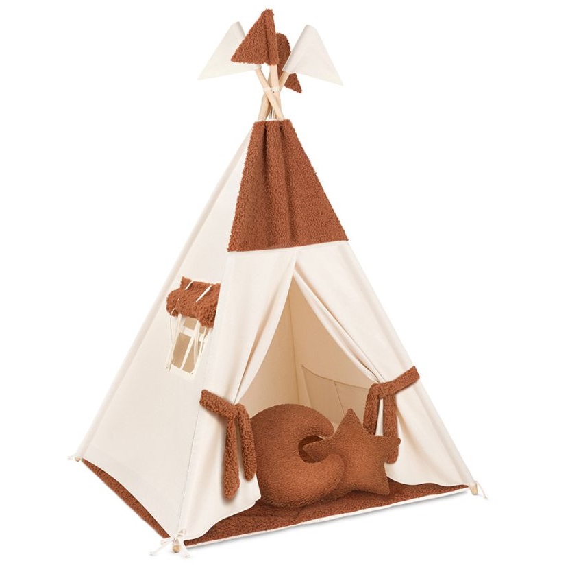 Namiot Tipi + Mata + Poduszki - Bocule Brąz - wariant do wyboru FM - Tipi