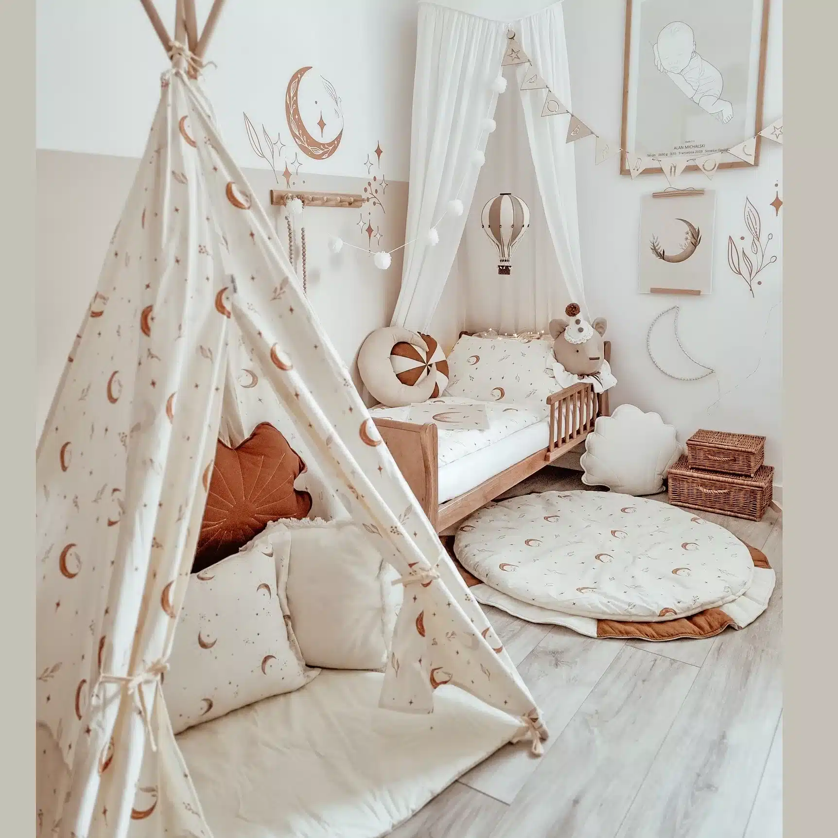 Namiot tipi Moon, mata i wiązania ecru BW