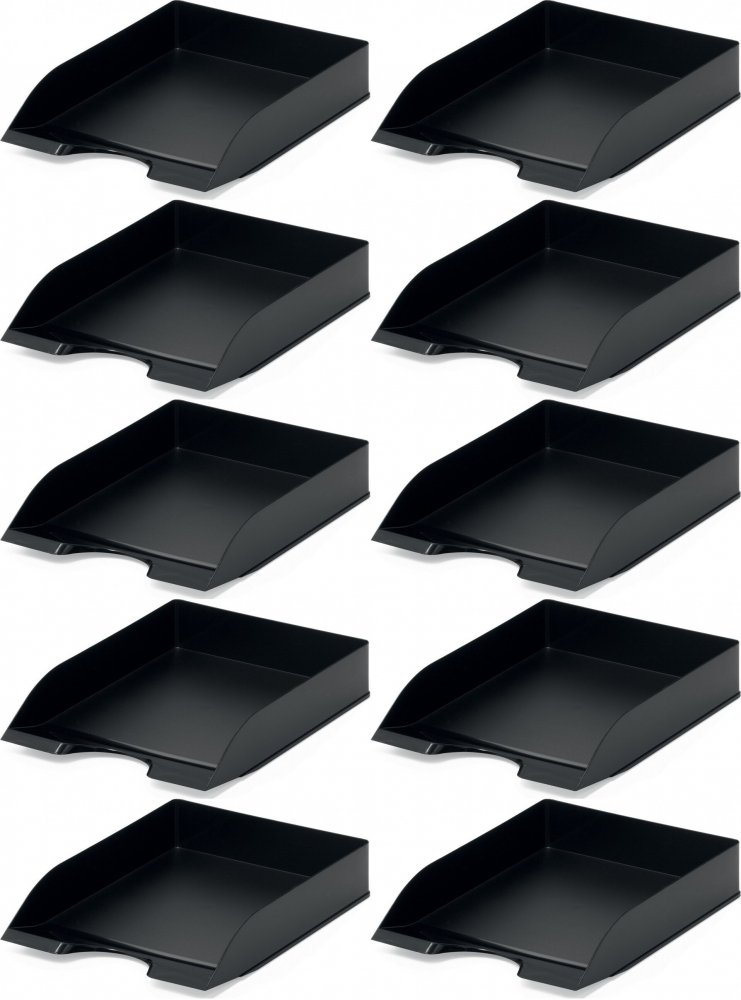 10x Półka na dokumenty Durable Basic, A4, plastikowa, czarny