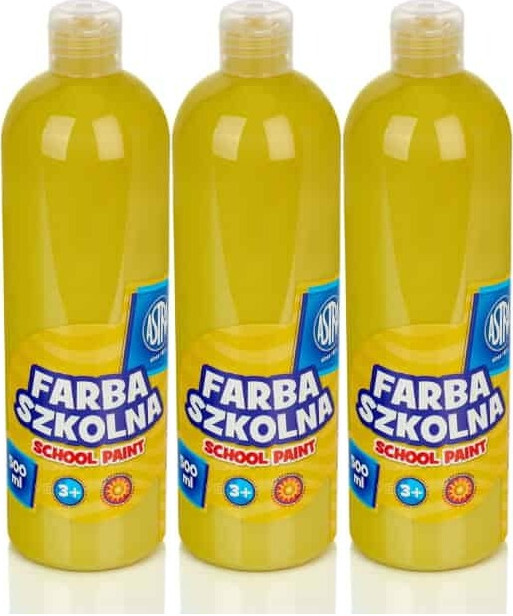 3x Farba plakatowa Astra, 500ml, żółty