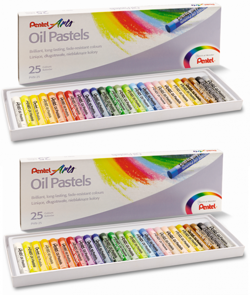 2x pastele olejne Pentel, 25 kolorów