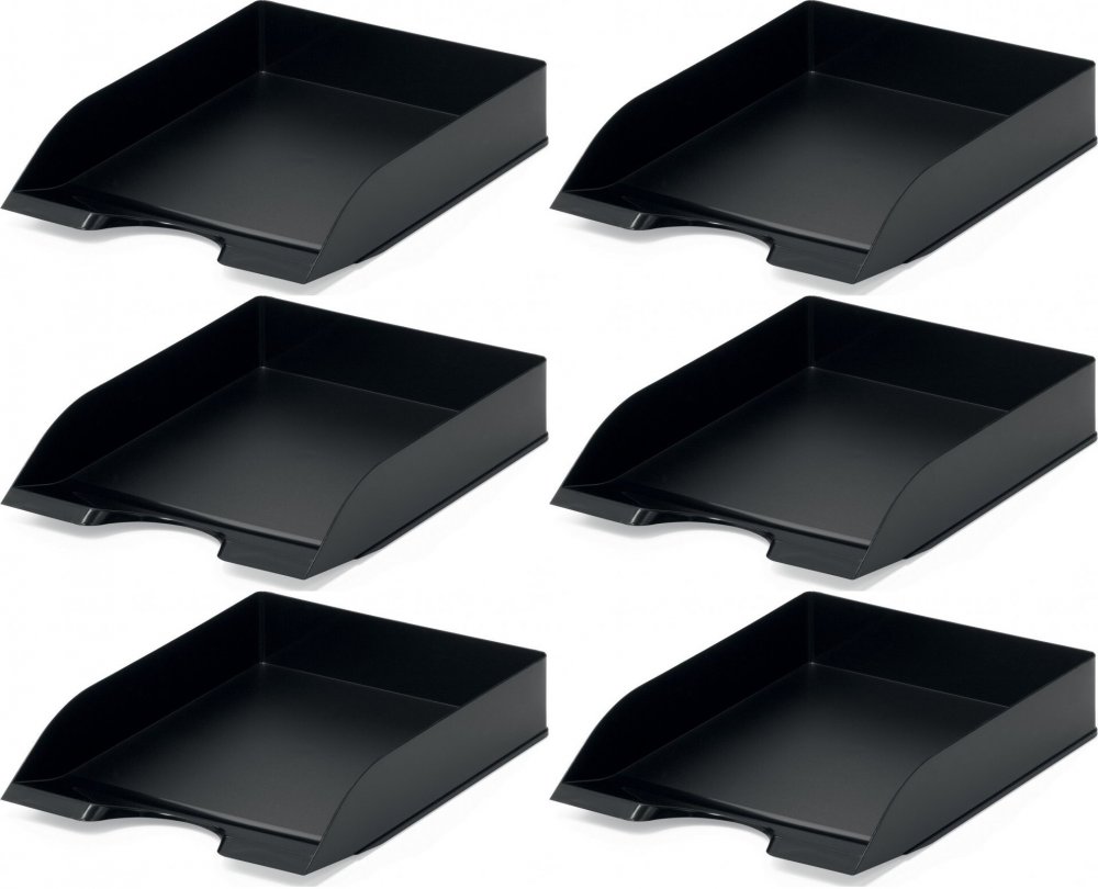 6x Półka na dokumenty Durable Basic, A4, plastikowa, czarny