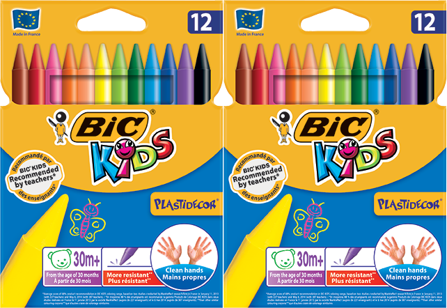 2x Kredki świecowe BIC Kids Plastidecor, 12 sztuk, mix kolorów