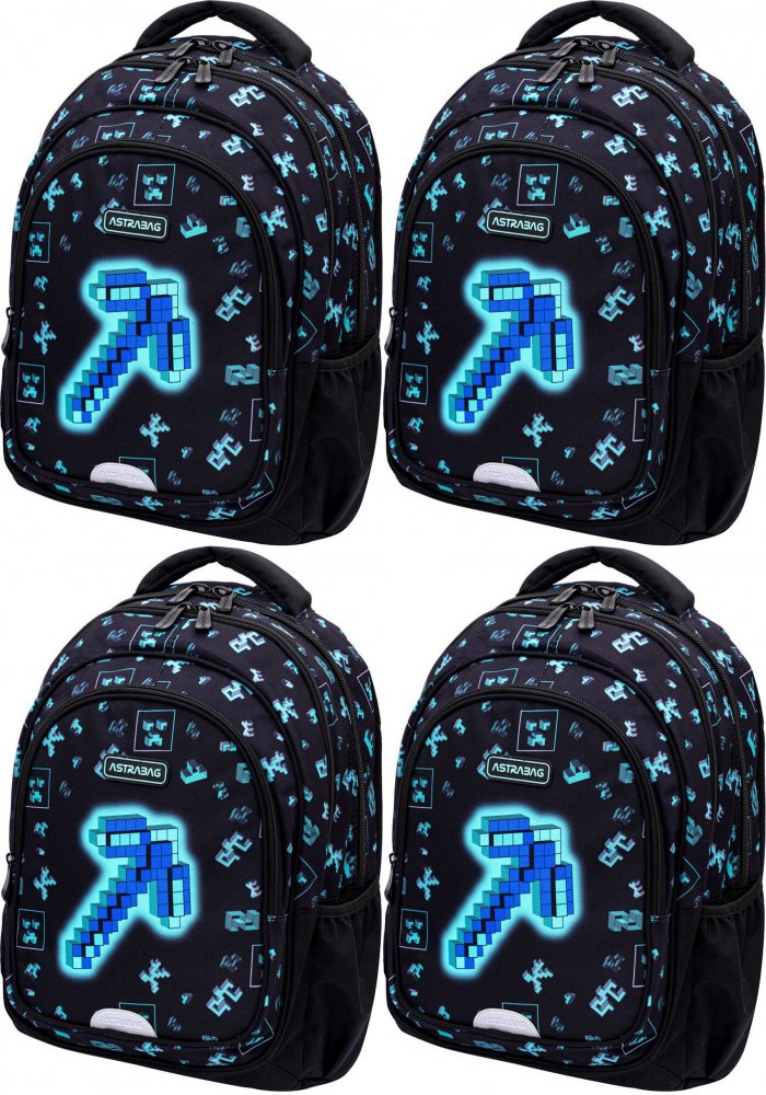 4x Plecak Astra Astrabag Dark Pixel AB330, trzykomorowy, 20l