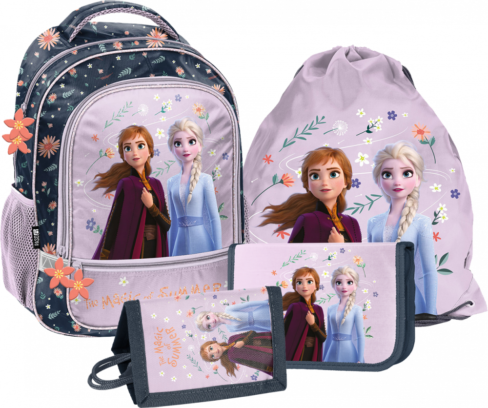 Zestaw: Plecak + piórnik + worek na buty + portfel + Paso Disney Frozen