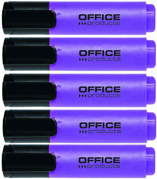 5x zakreślacz Office Products, ścięta, fioletowy
