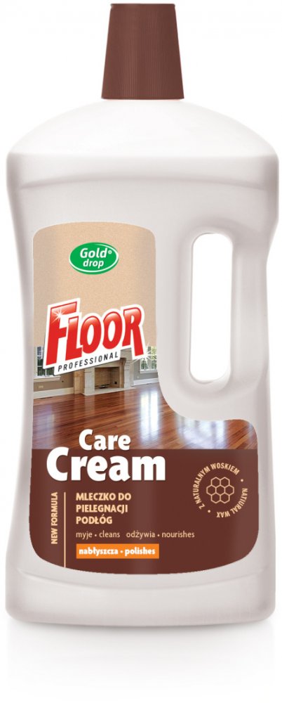 Mleczko do pielęgnacji podłóg Floor Professional Gold Drop, z naturalnym woskiem, 1l