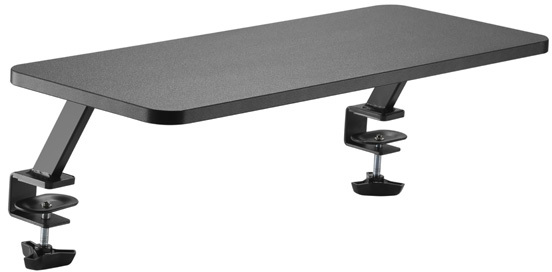 Podstawa pod monitor mocowana do blatu biurka Powerton, metal/płyta mdf, czarny