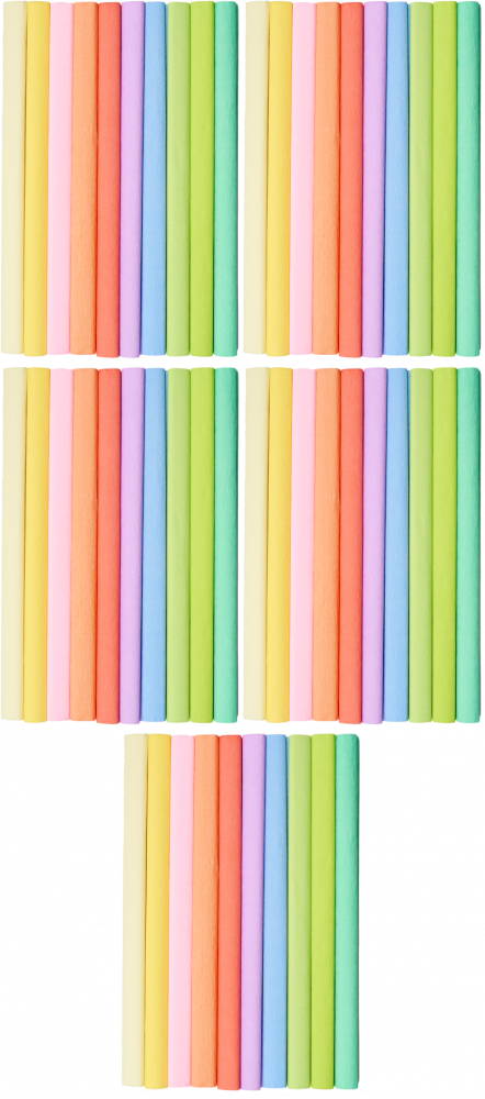 5x Bibuła marszczona TOP 2000 Creatino, 50x200cm, 10 sztuk, mix kolorów pastelowych