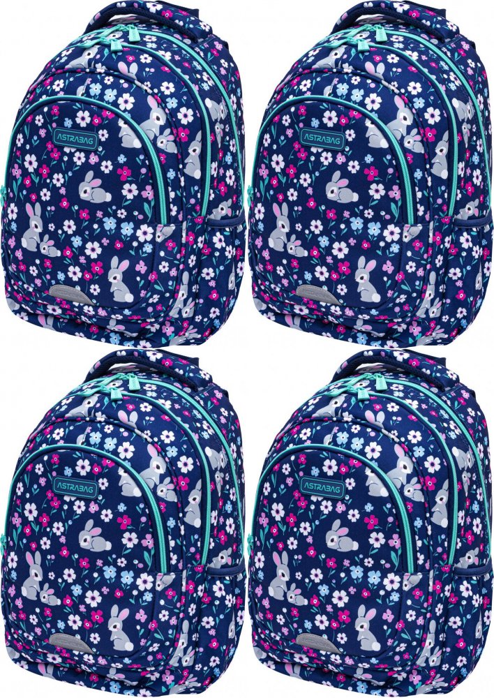 4x Plecak Astra Astrabag Baby Bunny AB330, trzykomorowy, 20l