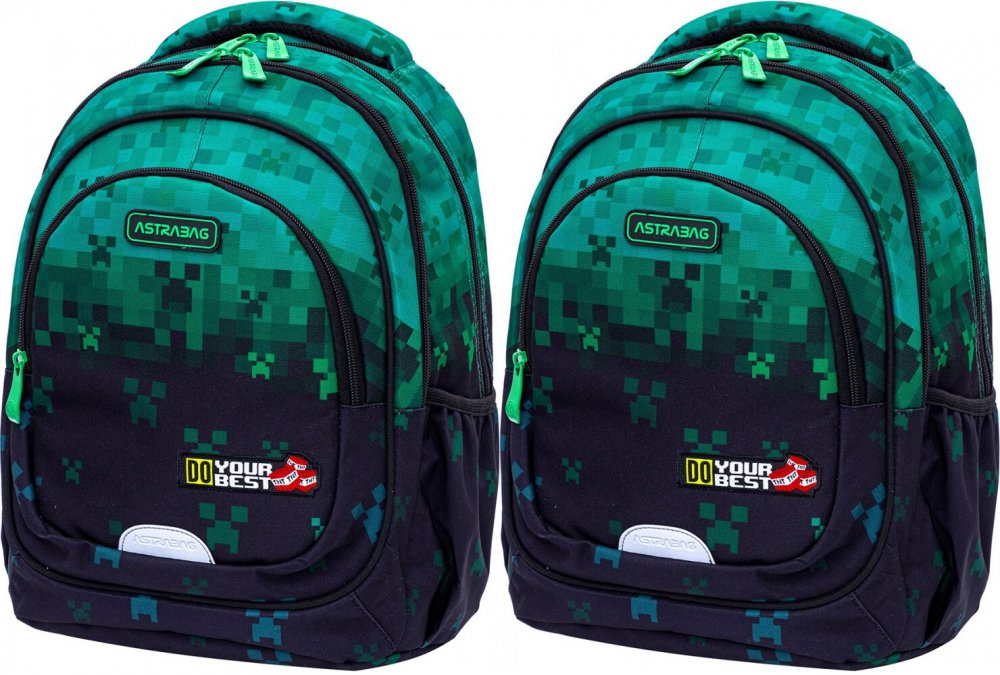 2x Plecak Astra Astrabag Do Your Best AB330, trzykomorowy, 20l
