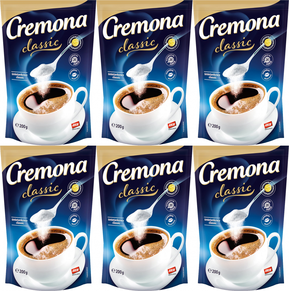 6x Śmietanka do kawy Cremona Classic, w proszku, 200g
