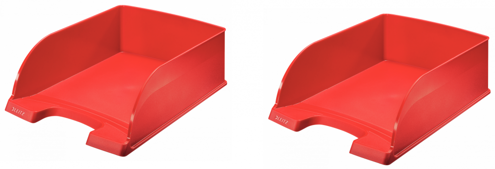 2x Półka na dokumenty Leitz Plus Jumbo, A4, plastikowa, czerwony