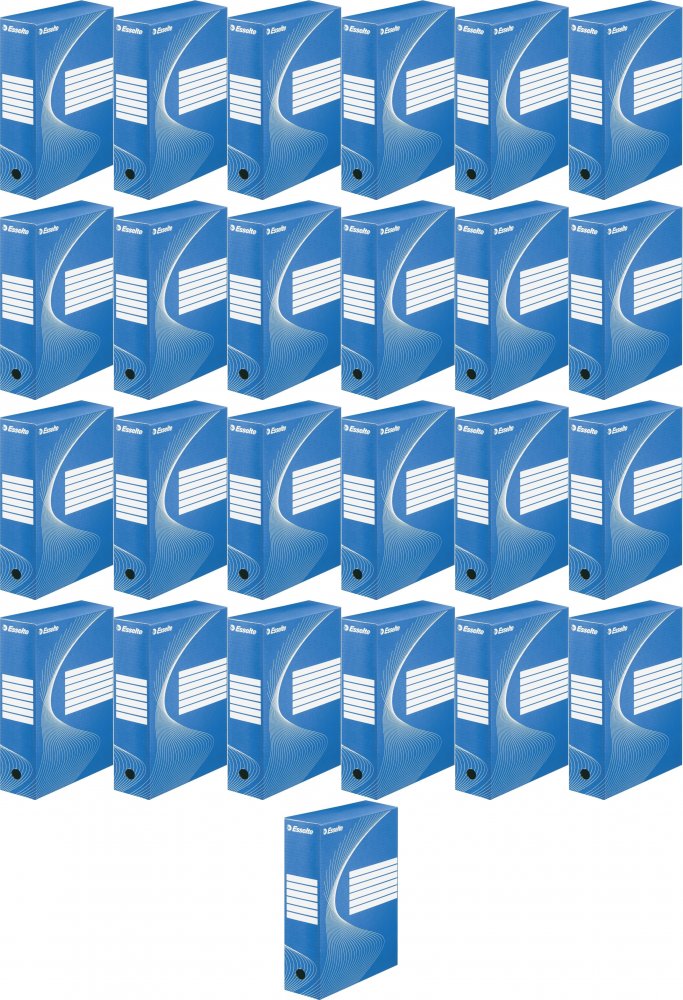25x Pudło archiwizacyjne Esselte Standard, do luźnych dokumentów, 100mm, niebieski