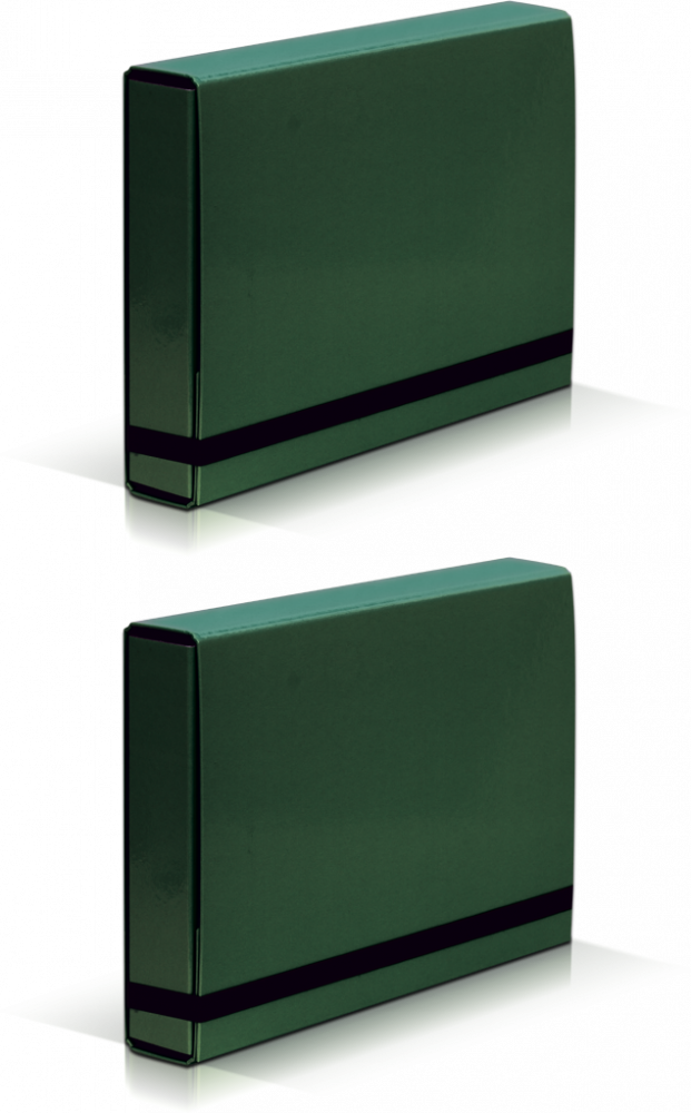 2x Teczka kartonowa z gumką VauPe Box Caribic, A4, 50mm, zielony
