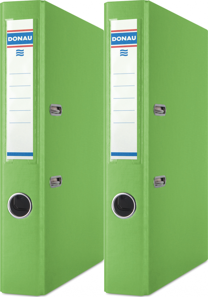2x Segregator A4 Donau Master, szerokość grzbietu 50mm, do 350 kartek, jasnozielony