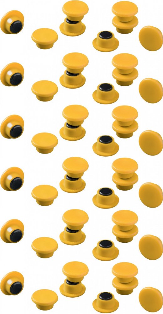 6x Magnesy Durable, 15 mm, 20 sztuk, żółty